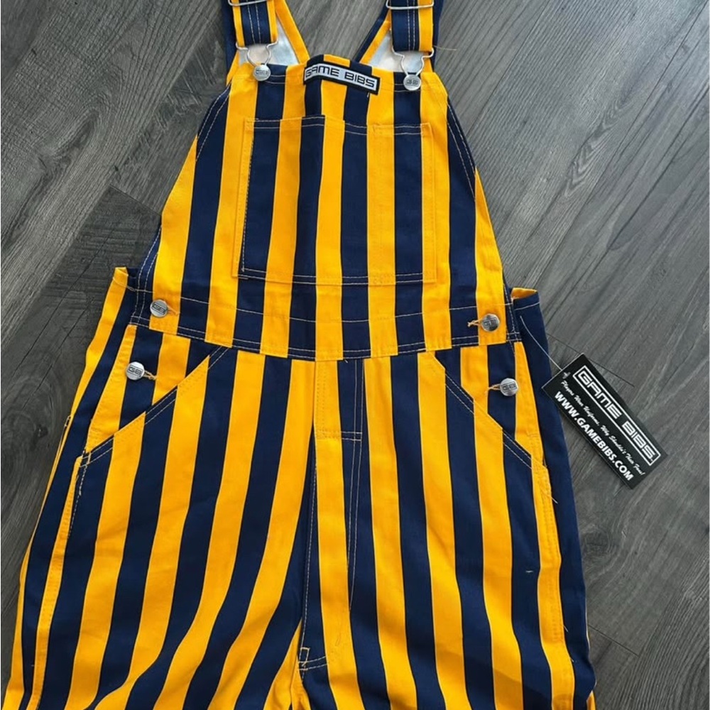 Women's Striped Jumpsuit - Yellow and Blue